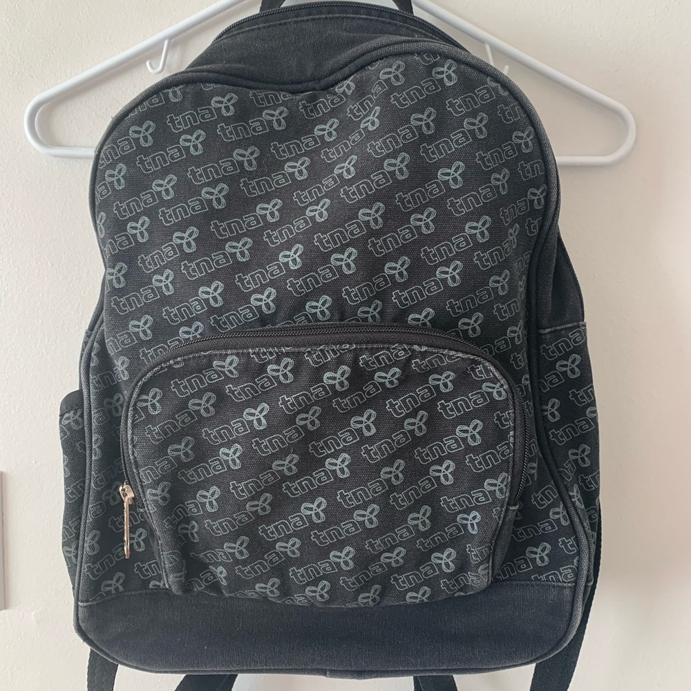 TNA Logo Distressed Black Canvas Backpack Aritzia Old School Style